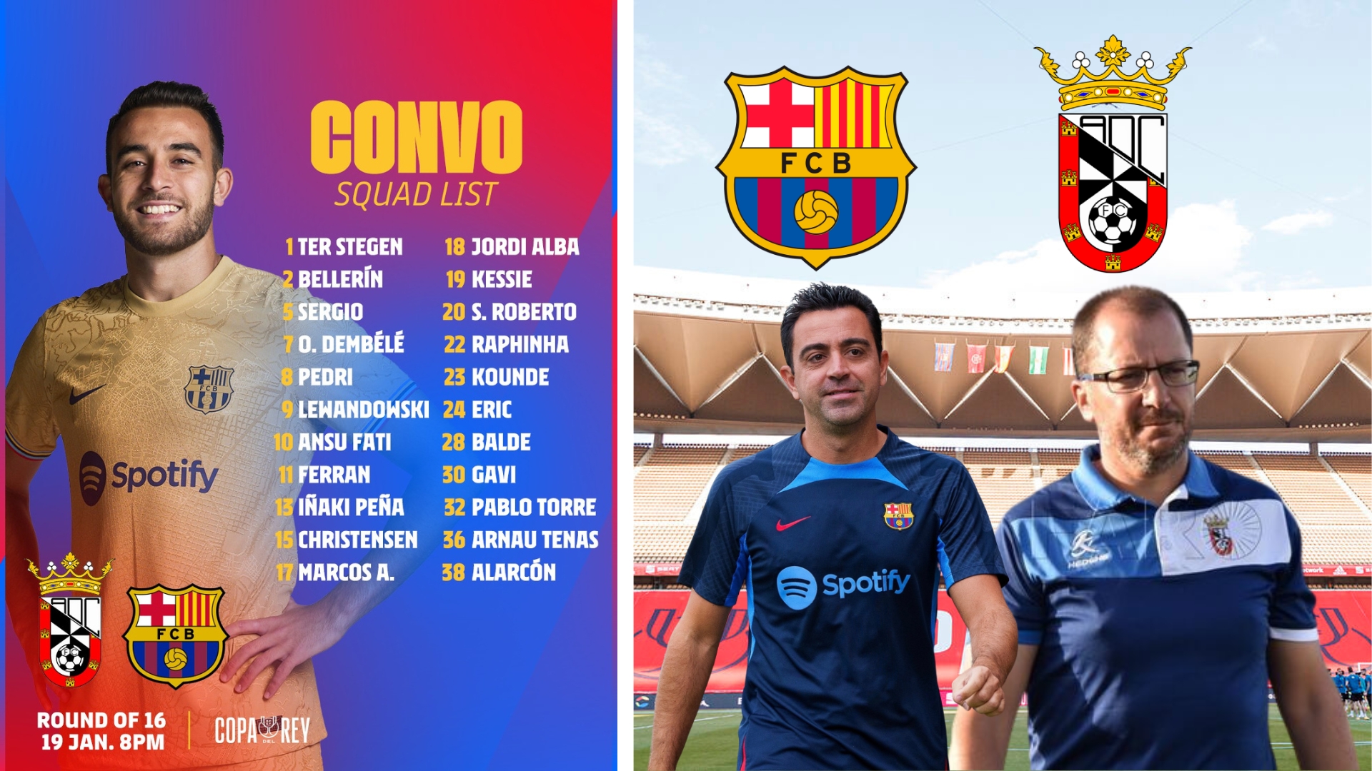 Squad list of FC Barcelona for the game against Ceuta