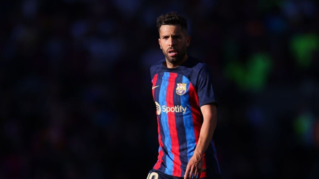 Jordi Alba during the game against RCD Espanyol