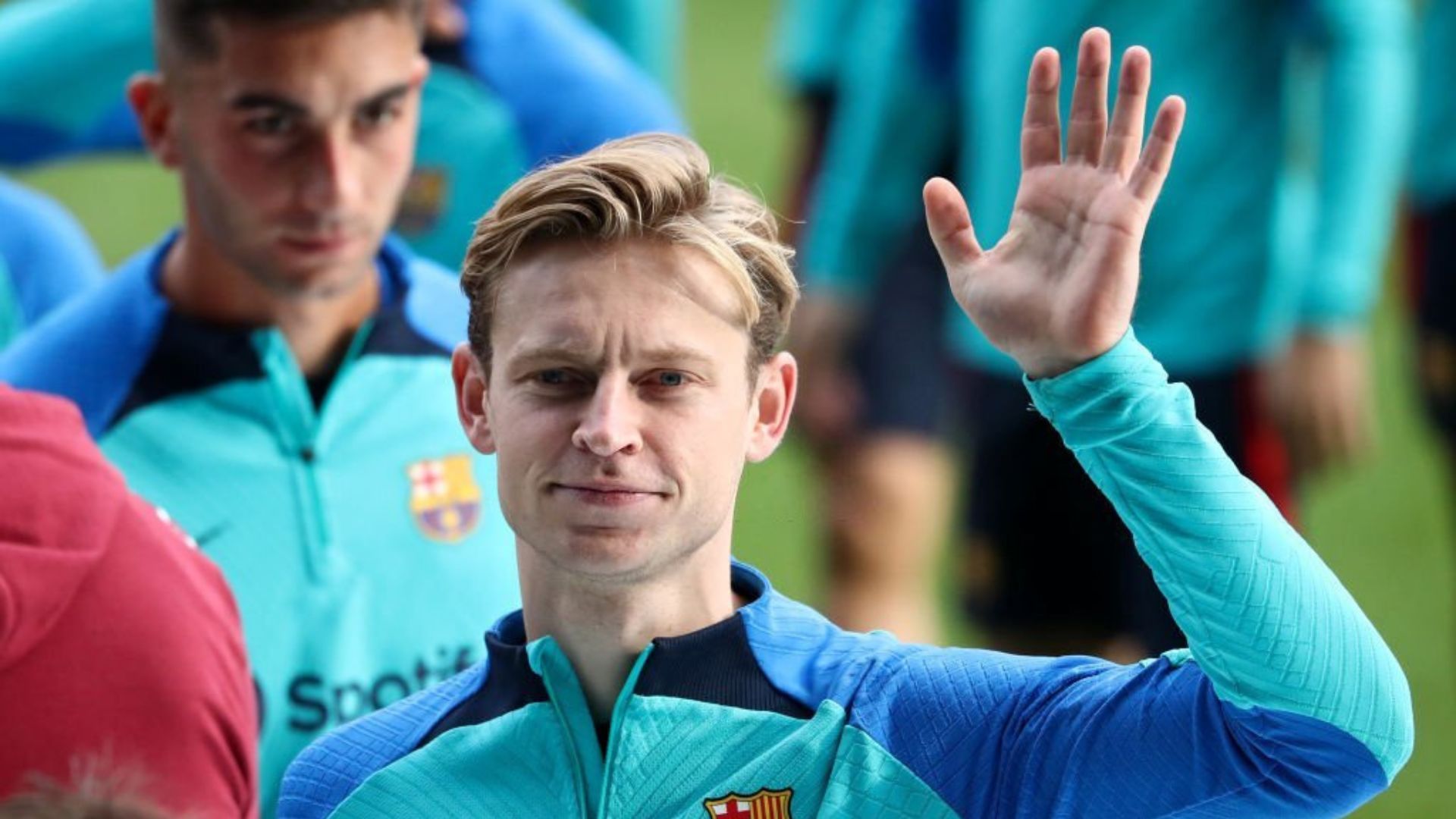 Frenkie De Jong during the Barcelona training session open to fans