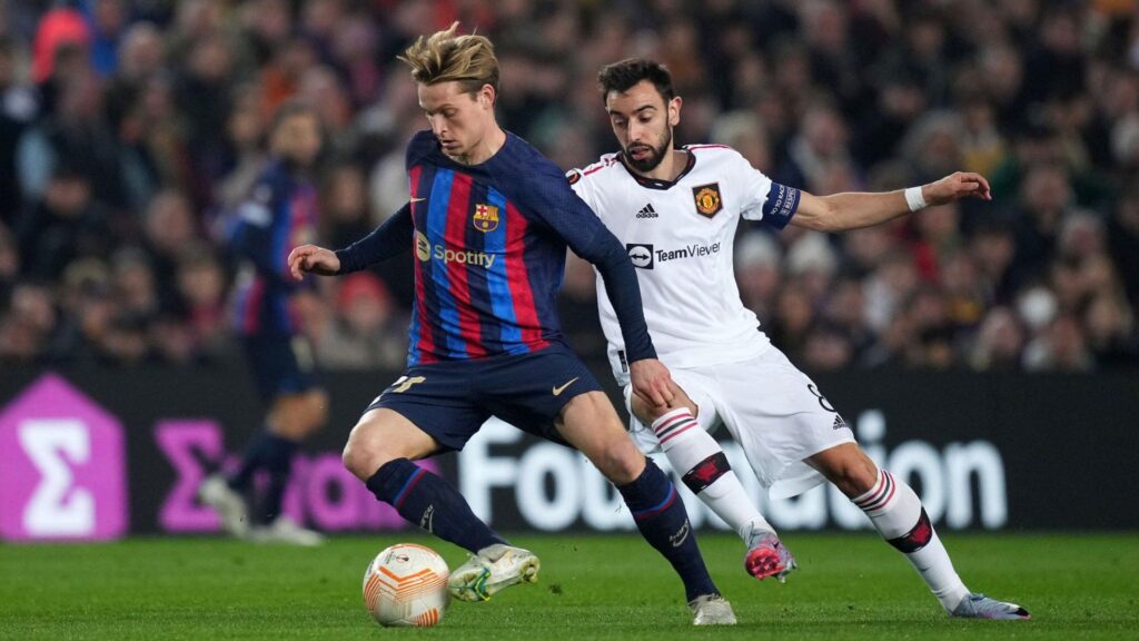 Frenkie de Jong during the game between Barcelona and Manchester United