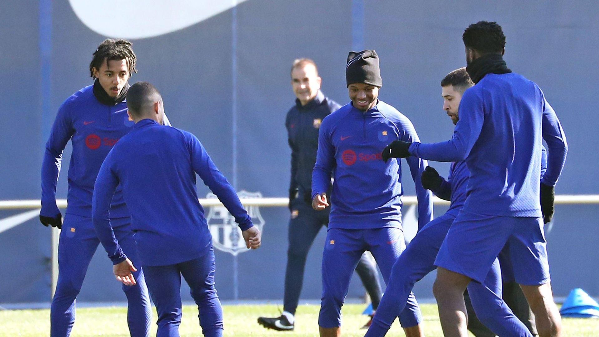 Barcelona players training