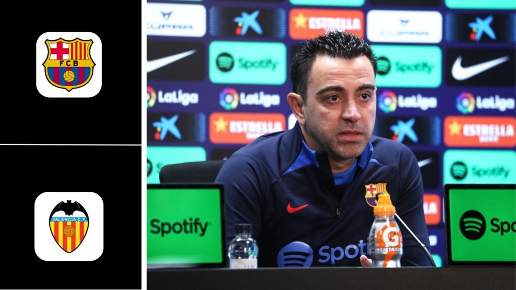 Xavi during the pre-match press conference