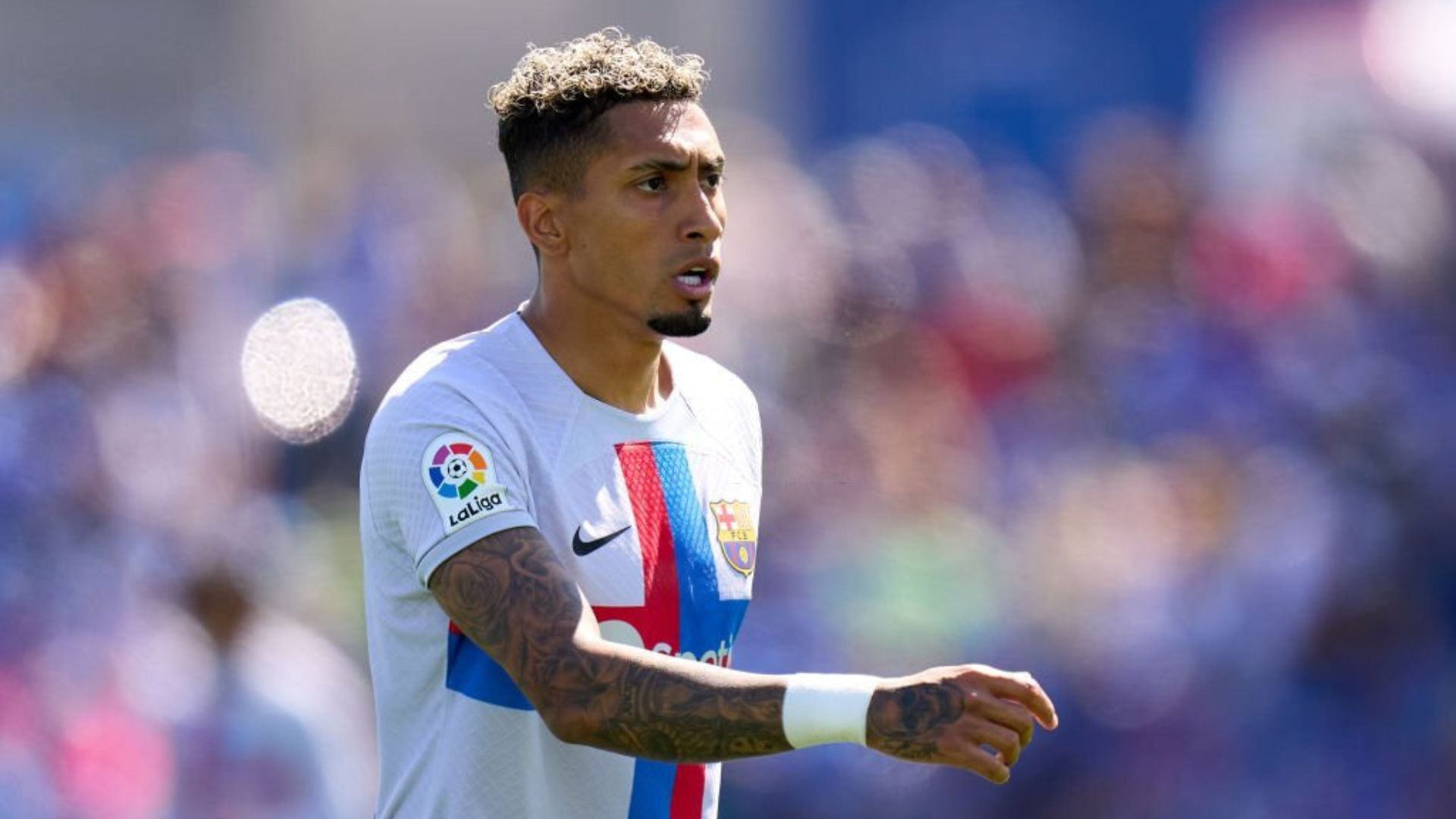 Barcelona winger Raphinha during the game against Getafe