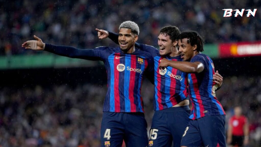 Barcelona defenders Araujo, Kounde and Christensen