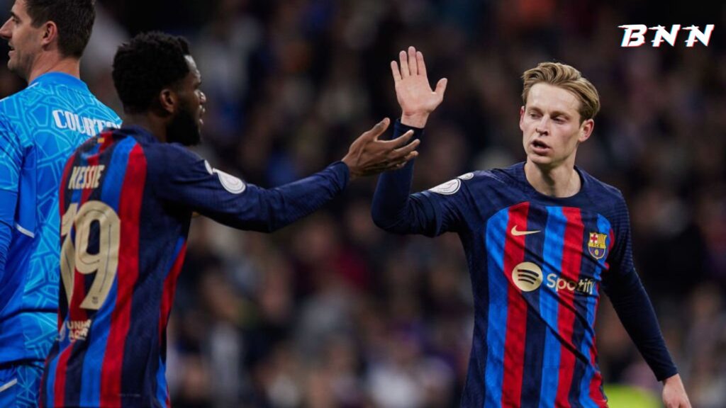 Barcelona midfielders Frenkie and Kessie