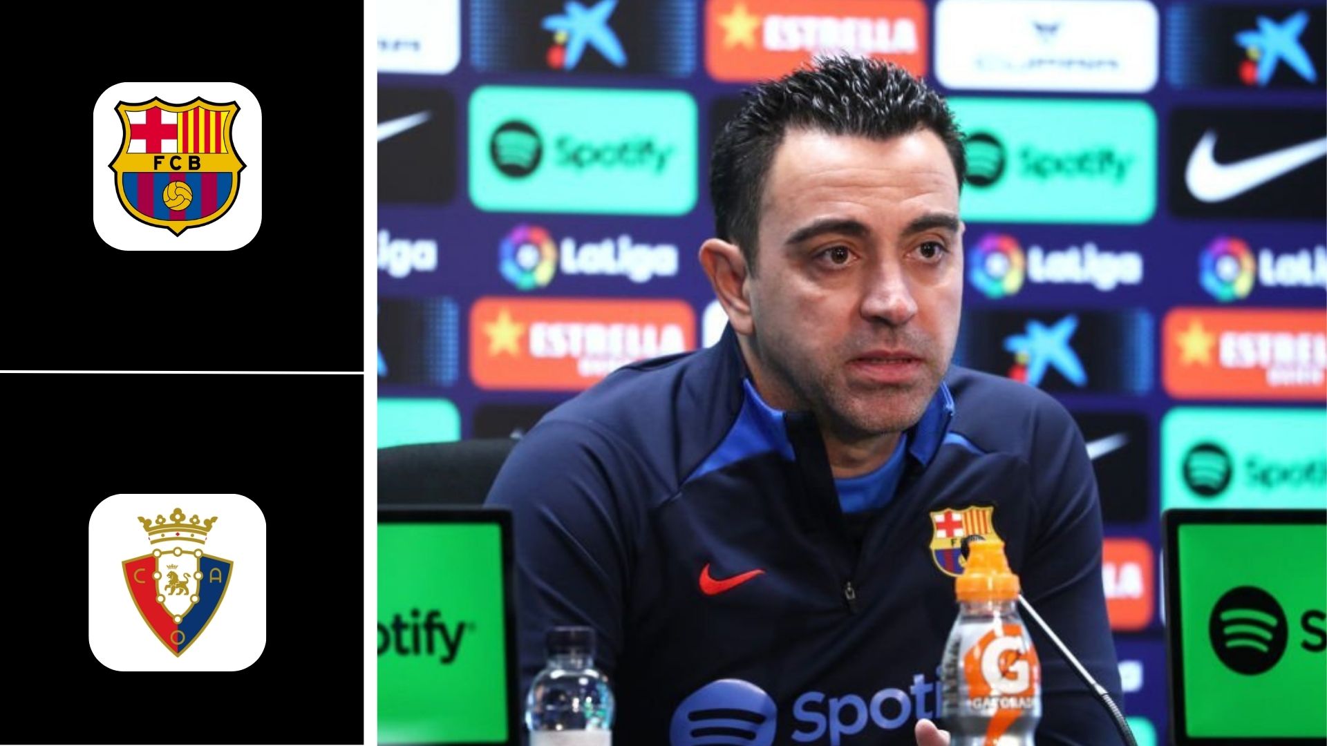 Xavi during a pre-match press conference