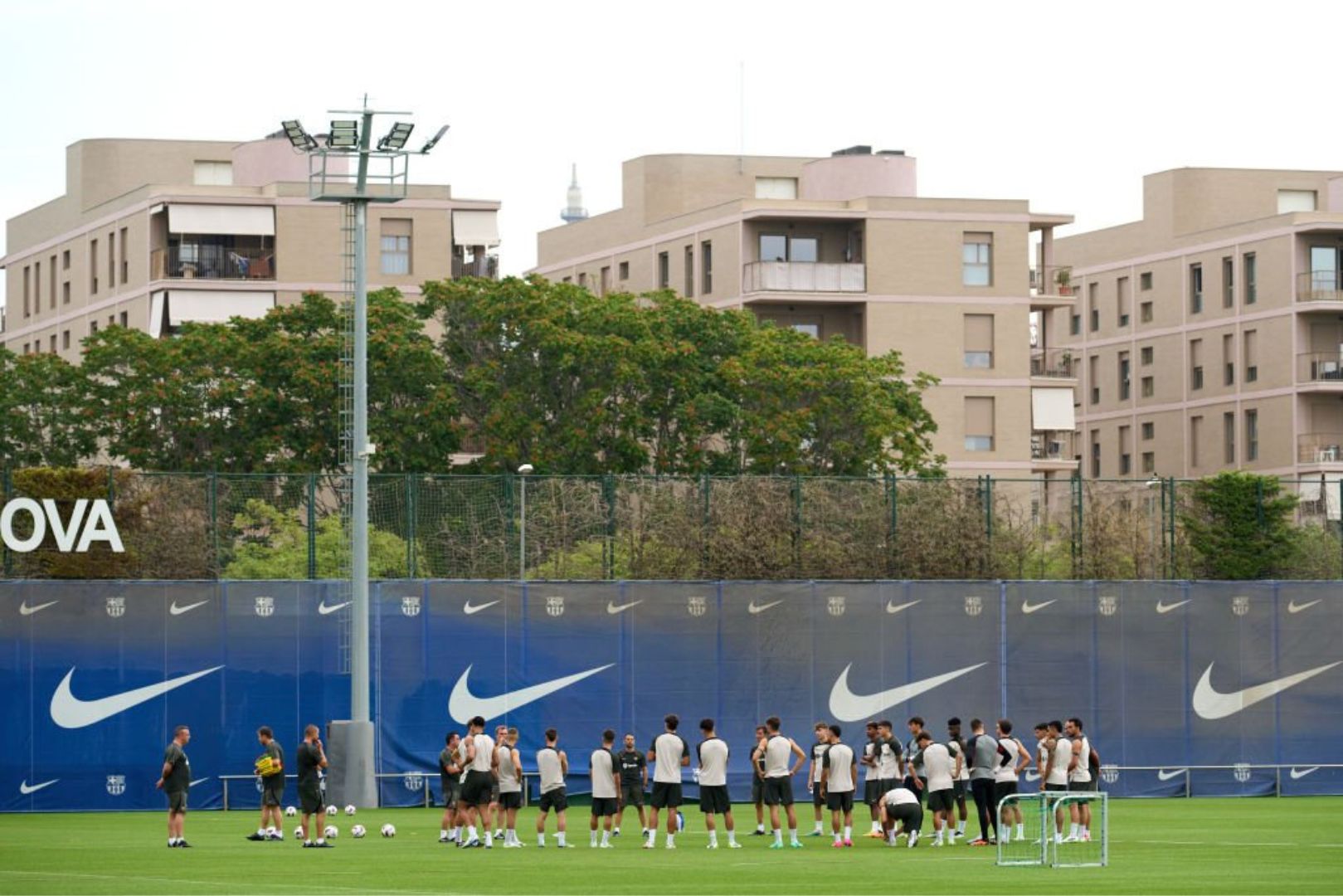 Barcelona players training at Ciutat Esportiva Joan Gamper