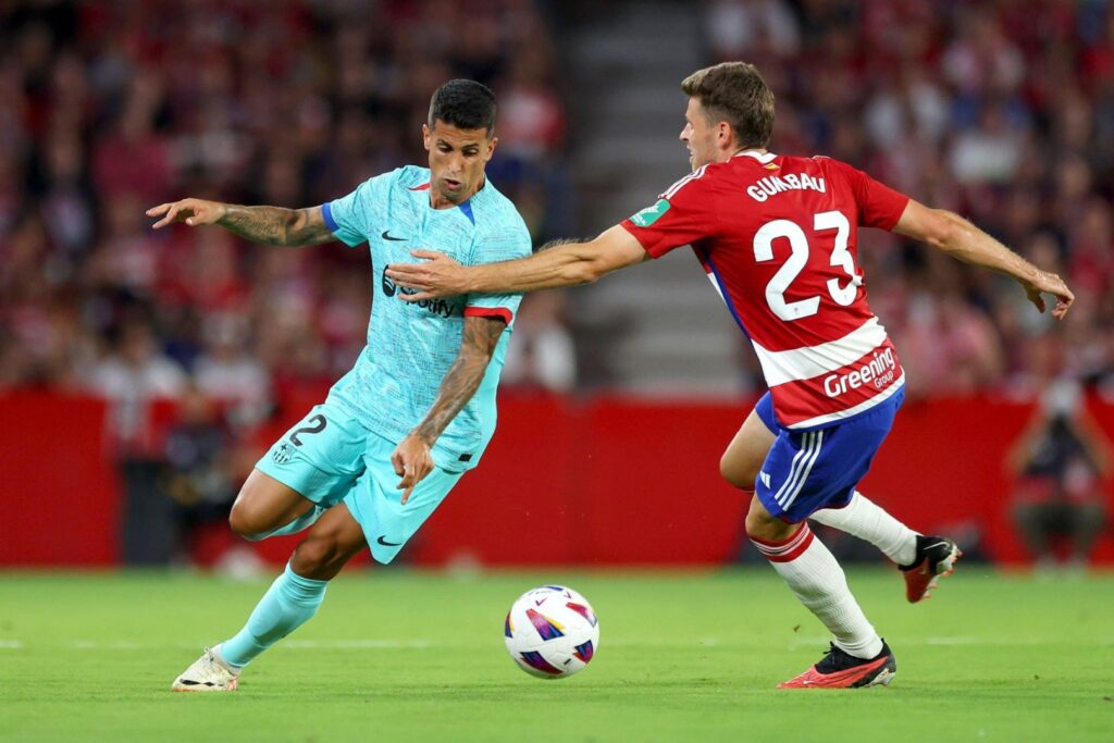 Barcelona right back Joao Cancelo during the game against Granada