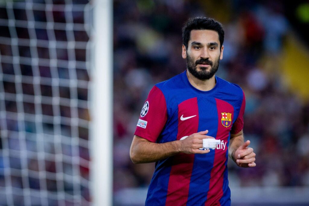 BARCELONA, SPAIN - OCTOBER 25: Ilkay Gundogan of FC Barcelona looks on during the UEFA Champions League, Group H, football match played between FC Barcelona and Shakhtar Donetsk at Estadio Olimpico de Montjuic on October 25, 2023, in Barcelona, Spain.