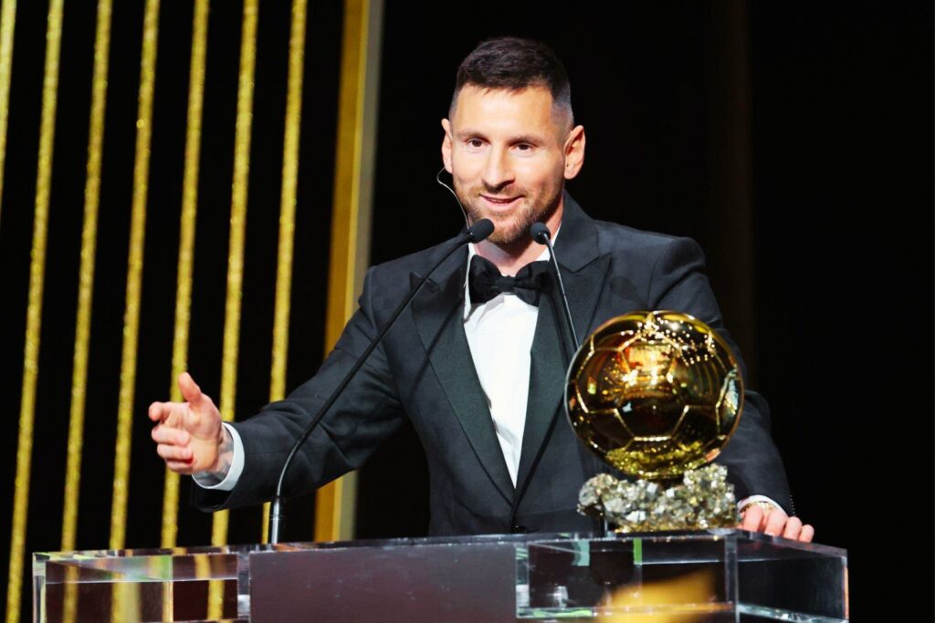 PARIS, FRANCE - OCTOBER 30: Barcelona legend Lionel Messi attends the 67th Ballon D'Or Ceremony at Theatre Du Chatelet on October 30, 2023 in Paris, France.