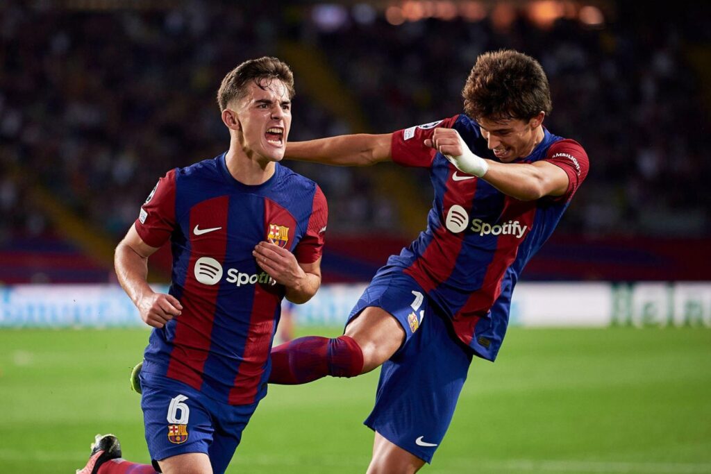 Barcelona players Pablo Gavi and Joao Felix