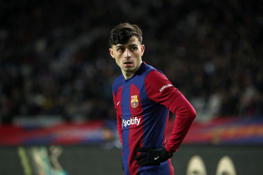 Pedri is playing in the match between FC Barcelona and Club Atletico de Madrid for week 15 of the LaLiga EA Sports, taking place at the Olympic Stadium Lluis Companys in Barcelona, Spain, on December 3, 2023.