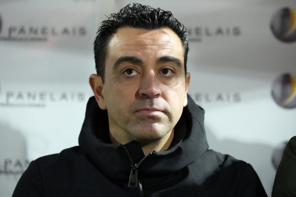 Barcelona's Spanish coach Xavi looks on prior to the Spanish Copa del Rey (King's Cup) football match between Unionistas de Salamanca CF and FC Barcelona at Reina Sofia municipal stadium in Salamanca on January 18, 2024.