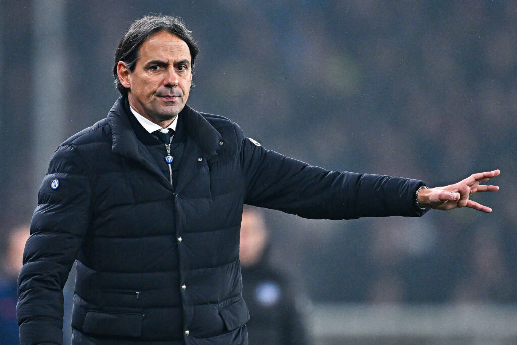 GENOA, ITALY - DECEMBER 29: Simone Inzaghi, head coach of Inter, reacts during the Serie A TIM match between Genoa CFC and FC Internazionale at Stadio Luigi Ferraris on December 29, 2023 in Genoa, Italy.