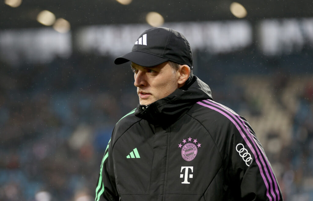 BOCHUM, GERMANY - FEBRUARY 18: Thomas Tuchel, Manager of Bayern Munich, is seen prior to the Bundesliga match between VfL Bochum 1848 and FC Bayern München at Vonovia Ruhrstadion on February 18, 2024 in Bochum, Germany.