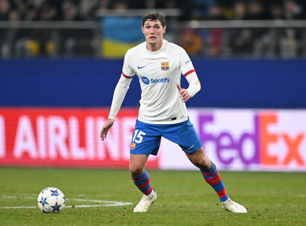 HAMBURG, GERMANY - NOVEMBER 07: Andreas Christensen of Barcelona in action during the UEFA Champions League match between FC Shakhtar Donetsk and FC Barcelona at Volksparkstadion on November 07, 2023 in Hamburg, Germany.