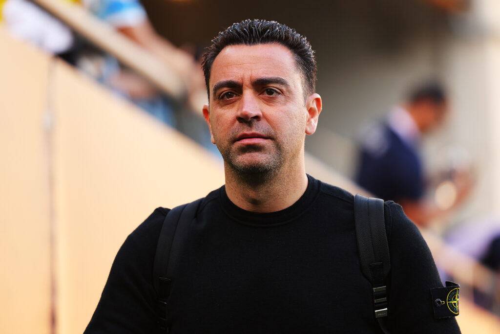 CADIZ, SPAIN - APRIL 13: Xavi, Head Coach of FC Barcelona, arrives at the stadium prior to the LaLiga EA Sports match between Cadiz CF and FC Barcelona at Estadio Nuevo Mirandilla on April 13, 2024 in Cadiz, Spain.