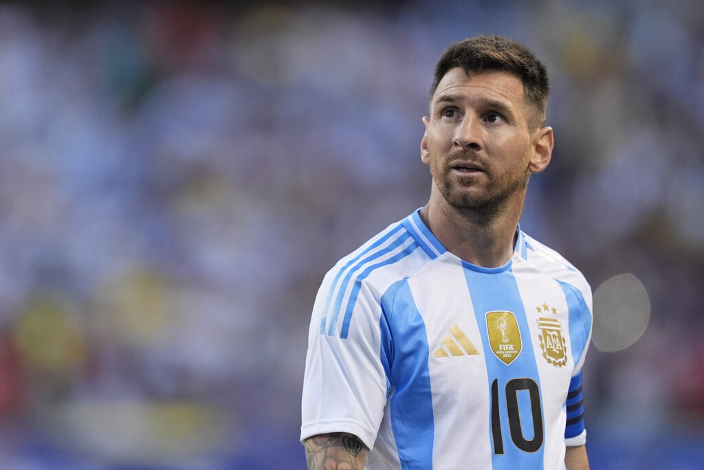 CHICAGO, ILLINOIS - JUNE 09: Lionel Messi #10 of Argentina looks on in the second half against Ecuador during an International Friendly match at Soldier Field on June 09, 2024 in Chicago, Illinois.