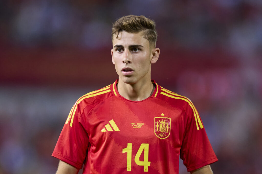 BADAJOZ, SPAIN - JUNE 05: Fermin Lopez of Spain looks on during an International Friendly Match between Spain and Andorra at Nuevo Vivero on June 05, 2024 in Badajoz, Spain.