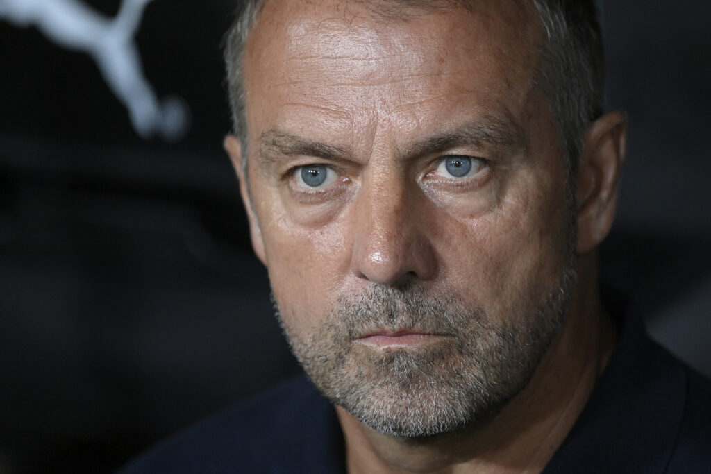 Barcelona's German coach Hansi Flick is pictured before the Spanish league football match between Valencia CF and Barcelona at the Mestalla stadium in Valencia on August 17, 2024.