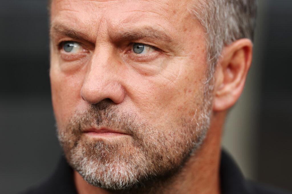 FC Barcelona's head coach Hansi Flick is pictured before the pre-season club friendly football match between Real Madrid and FC Barcelona at MetLife Stadium, in East Rutherford, New Jersey on August 3, 2024.