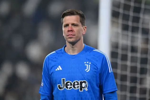 TURIN, ITALY - JANUARY 16: Wojciech Szczesny of Juventus looks on during the Serie A TIM match between Juventus and US Sassuolo - Serie A TIM at on January 16, 2024 in Turin, Italy.