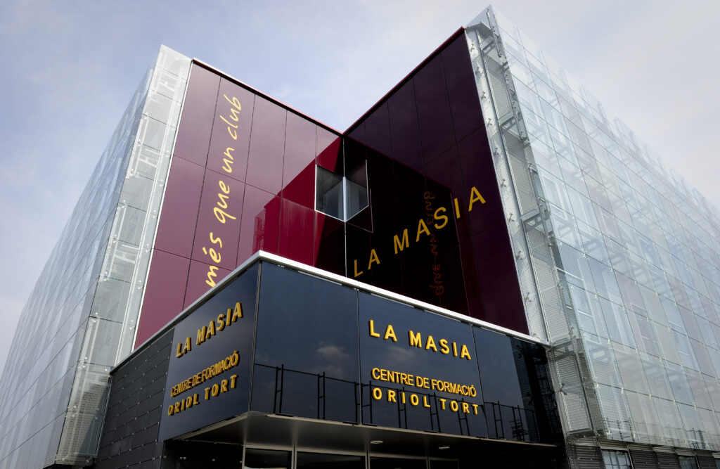 This pictured shows the new building named "La Masia" training centre Oriol Tort where young players of the Barcelona football club live and train, near the Camp Nou stadium in Barcelona on August 5, 2011.