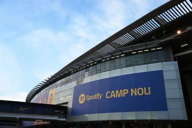 BARCELONA, SPAIN - AUGUST 24: General view outside the stadium prior to the friendly match between FC Barcelona and Manchester City at Camp Nou on August 24, 2022 in Barcelona, Spain.