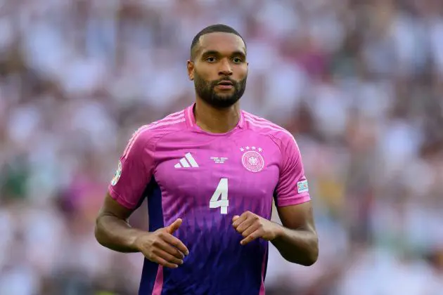 STUTTGART, GERMANY - JUNE 19: Jonathan Tah of Germany in action during the UEFA EURO 2024 group stage match between Germany and Hungary at Stuttgart Arena on June 19, 2024 in Stuttgart, Germany.