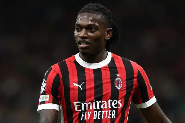 MILAN, ITALY - SEPTEMBER 17: Rafael Leao of AC Milan looks on during the UEFA Champions League 2024/25 League Phase MD1 match between AC Milan and Liverpool FC at Stadio San Siro on September 17, 2024 in Milan, Italy.