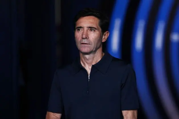 BARCELONA, SPAIN - SEPTEMBER 26: Marcelino, Head Coach of Villarreal CF, looks on prior to the LaLiga match between RCD Espanyol de Barcelona and Villarreal CF at RCDE Stadium on September 26, 2024 in Barcelona, Spain.