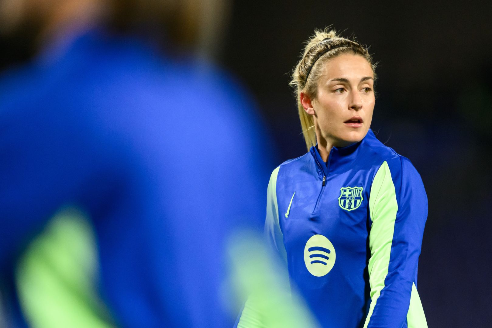 VIENNA, AUSTRIA - NOVEMBER 21: Alexia Putellas of FC Barcelona warms up prior to the the UEFA Women's Champions League match between SKN St. Pölten and FC Barcelona at Viola Park on November 21, 2024 in Vienna, Austria.