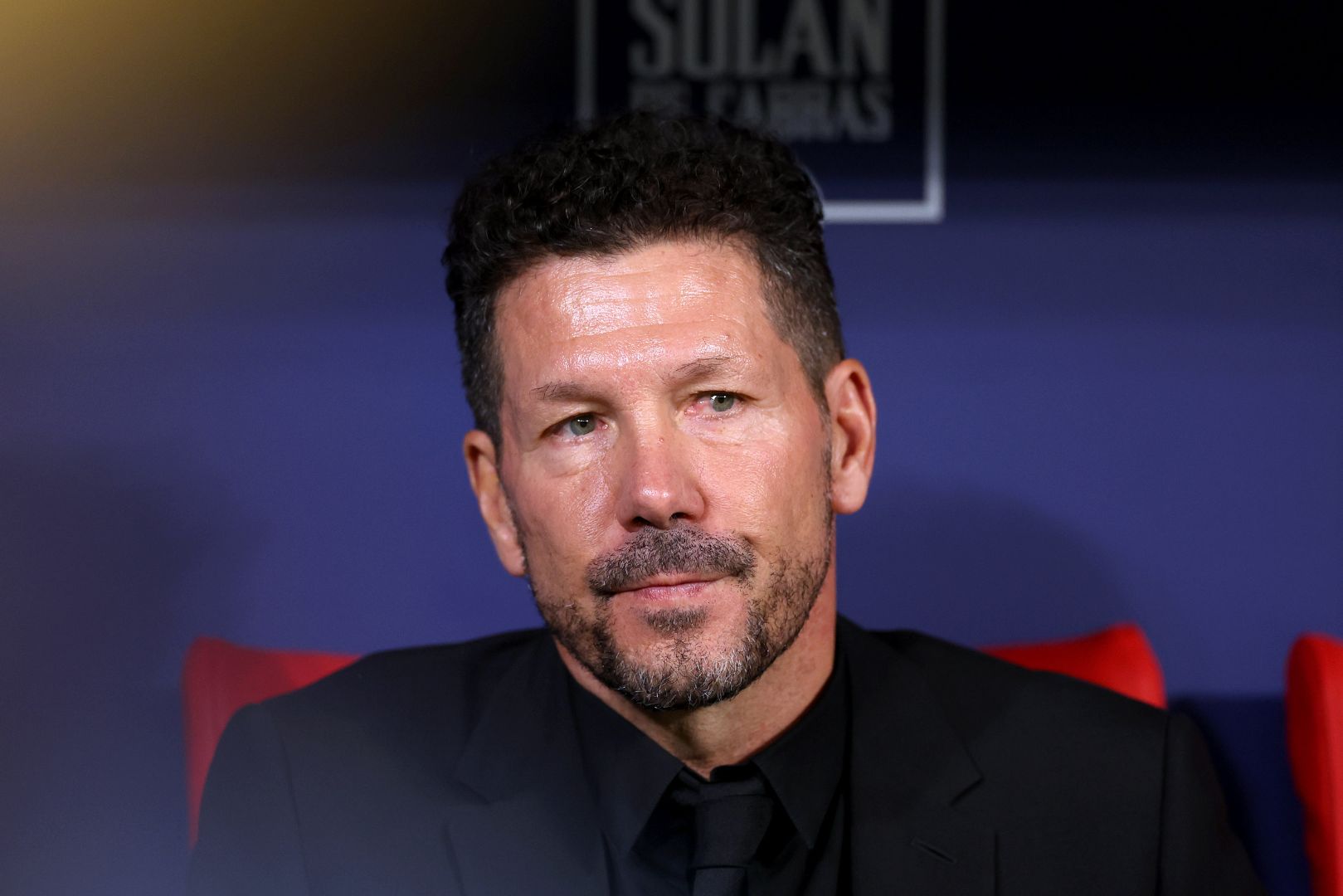 MADRID, SPAIN - SEPTEMBER 29: Diego Simeone, Head Coach of Atletico de Madrid, looks on prior to the LaLiga match between Atletico de Madrid and Real Madrid CF at Estadio Civitas Metropolitano on September 29, 2024 in Madrid, Spain.