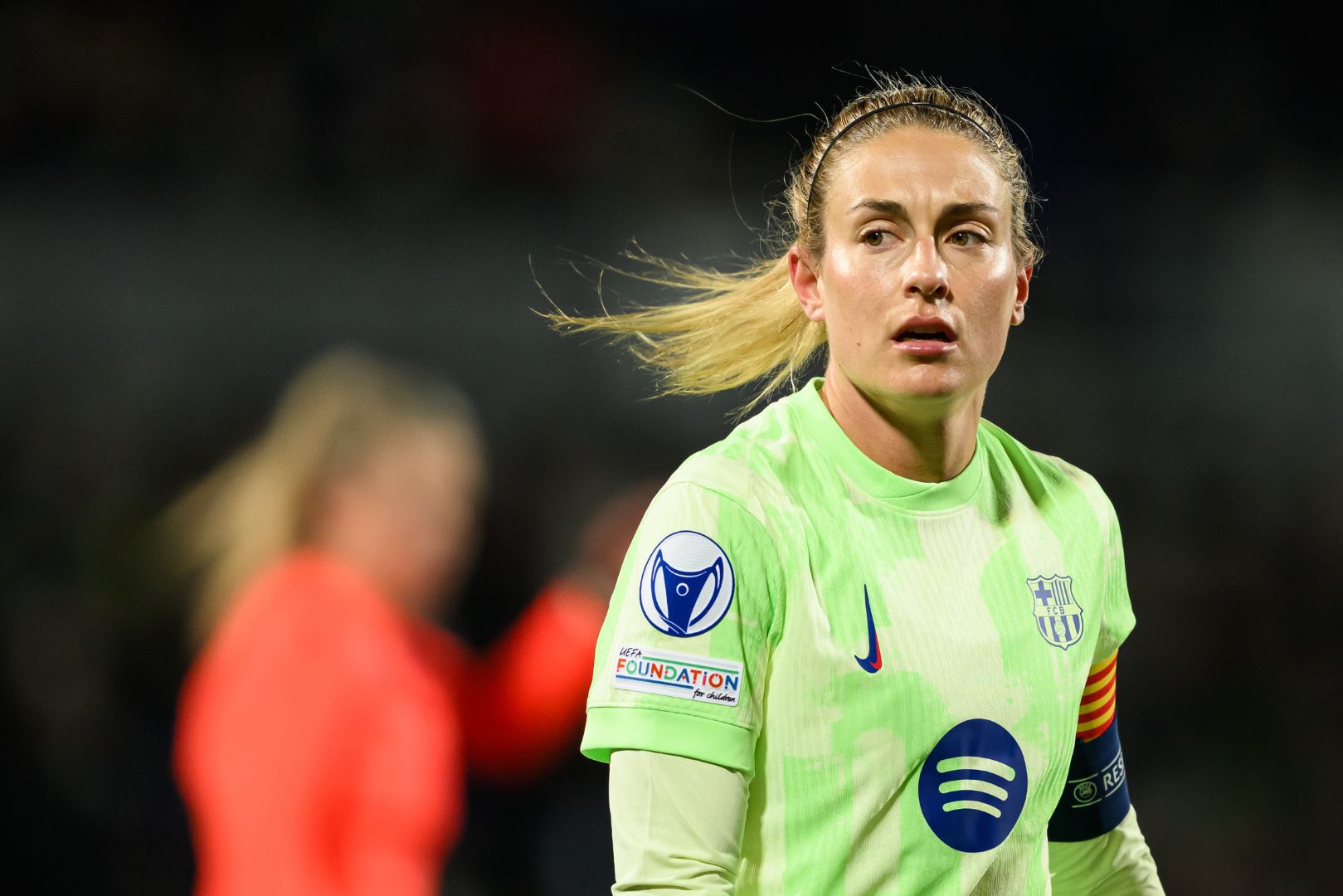 VIENNA, AUSTRIA - NOVEMBER 21: Alexia Putellas of FC Barcelona looks on during the UEFA Women's Champions League match between SKN St. Pölten and FC Barcelona at Viola Park on November 21, 2024 in Vienna, Austria.