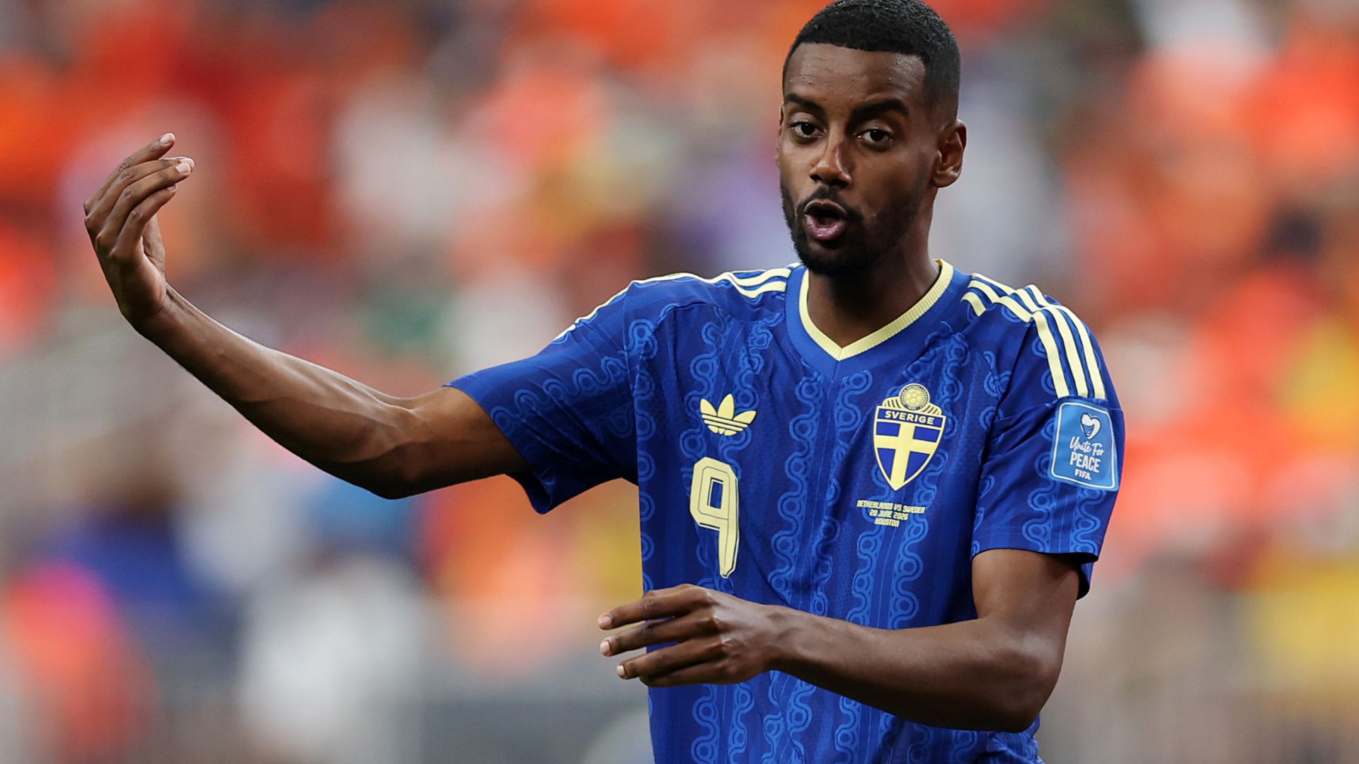HOUSTON, TEXAS - JUNE 20: Alexander Isak of Sweden during the FIFA World Cup 2026 Group F match between Netherlands and Sweden at Houston Stadium on June 20, 2026 in Houston, Texas.