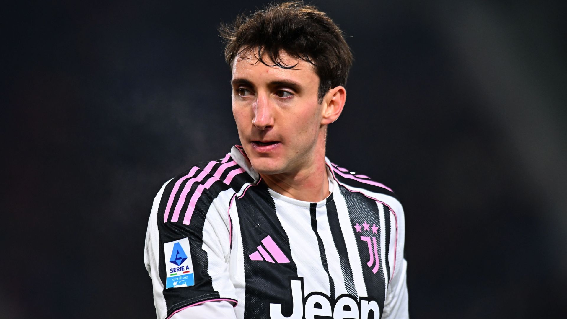Andrea Cambiaso of Juventus during the Serie A match between Bologna FC 1909 and Juventus FC at Renato Dall'Ara Stadium on December 14, 2025 in Bologna, Italy.
