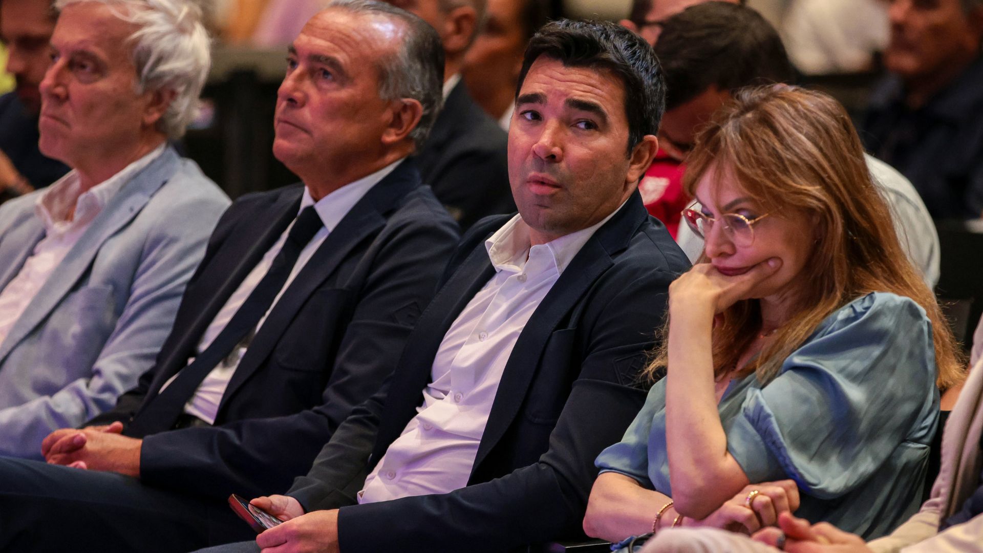 Deco, sporting director of FC Barcelona follows the press conference at Spotify Camp Nou on July 25, 2024 in Barcelona, Spain.