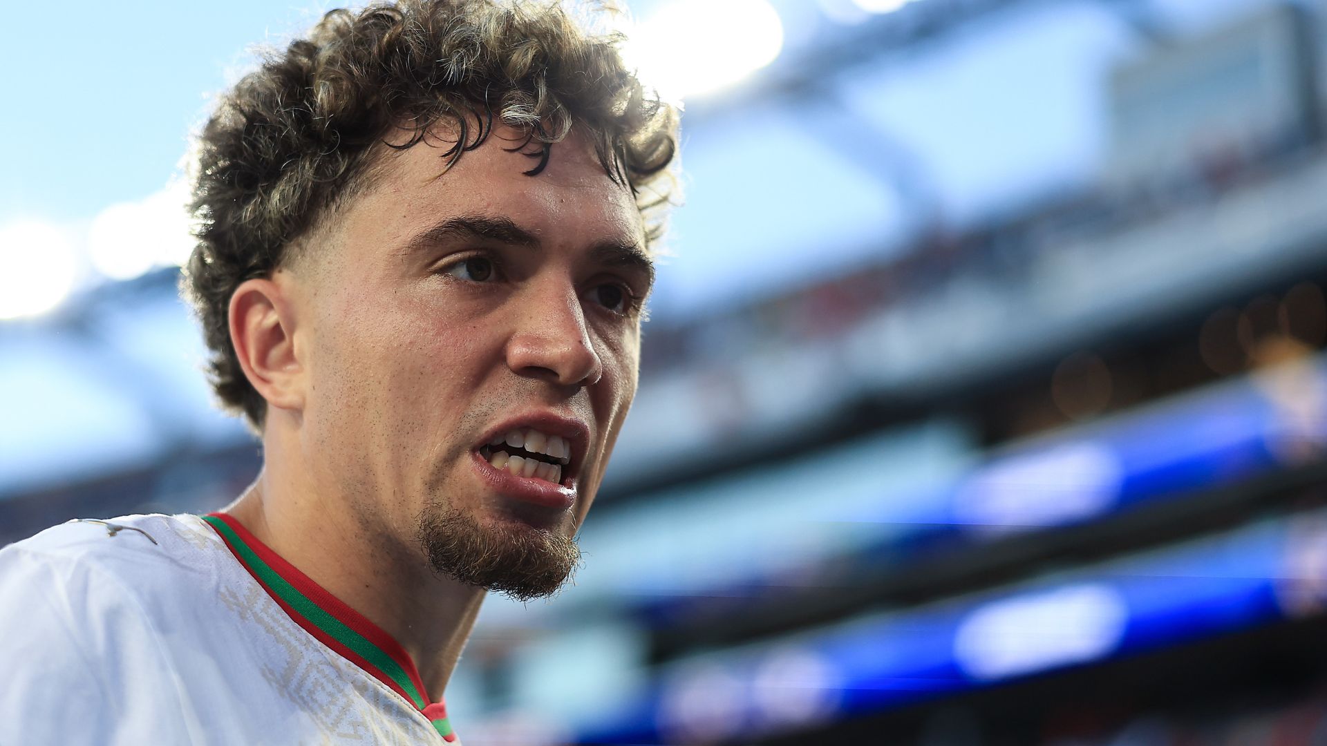 Neil El Aynaoui #24 of Morocco looks on after the FIFA World Cup 2026 Group C match between Scotland and Morocco at Boston Stadium on June 19, 2026 in Foxborough, Massachusetts.