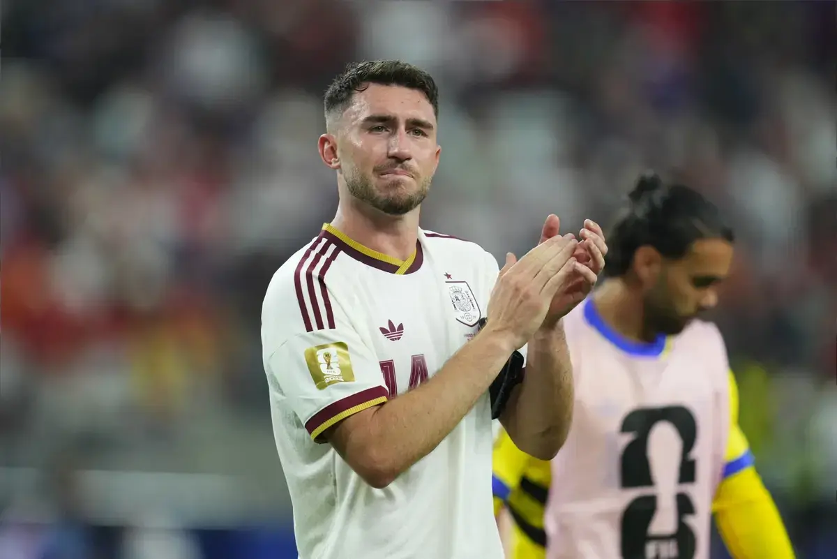 July 14, 2026, Dallas, Aarhus, USA: AYMERIC LAPORTE from Spain with post game celebration during FIFA World Cup 2026: France and Spain.