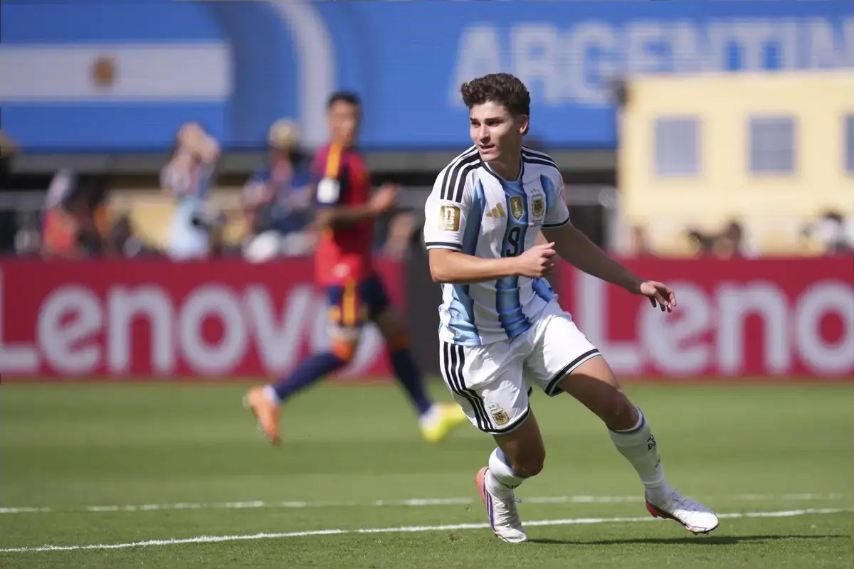 July 19, 2026, East Rutherford, New Jersey, United States: Julian Alvarez of Argentina runs during the FIFA World Cup 2026 Final match between Spain and Argentina at New York New Jersey Stadium on July 19, 2026 in East Rutherford, United States.