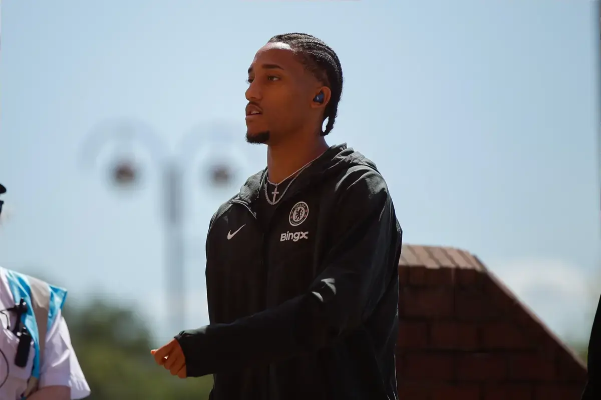 Joao Pedro of Chelsea arrives for todays game during the Sunderland v Chelsea Premier League match at the Stadium of Light, Sunderland, England on 24 May 2026.