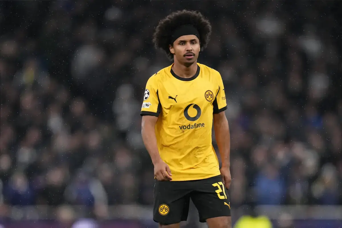 Karim Adeyemi of Borussia Dortmund during the UEFA Champions league Matchday 7 of 8 Tottenham Hotspur vs Borussia Dortmund at Tottenham Hotspur Stadium, London, United Kingdom, 20th January 2026

